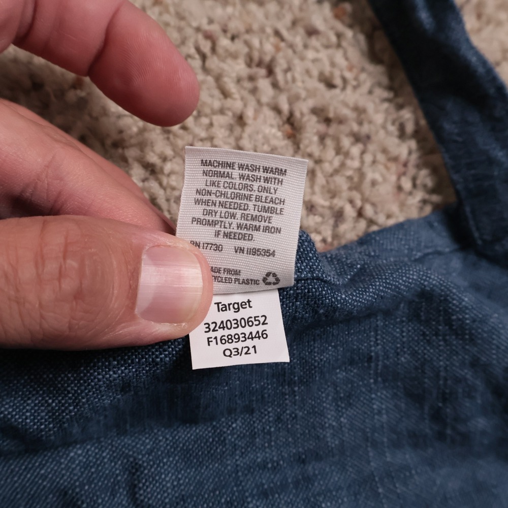 Hearth & Hand with Magnolia Blue 100% Cotton Apron with Front Pocket Q3/21 - Picture 6 of 10